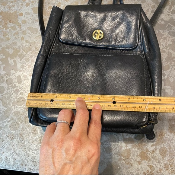 GIANI Bernini Leather Backpack Bag Purse women’s black Adjustable straps zipper main image 6
